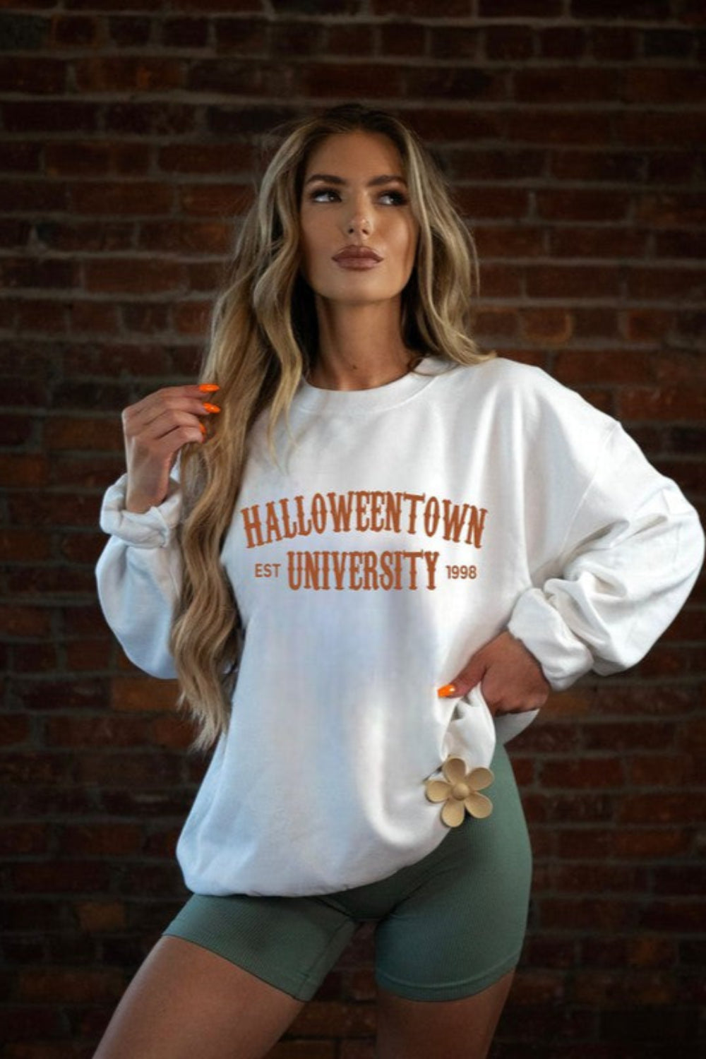 graphic sweatshirt, pullover, long sleeve, round neck, drop shoulder, oversized, several colors