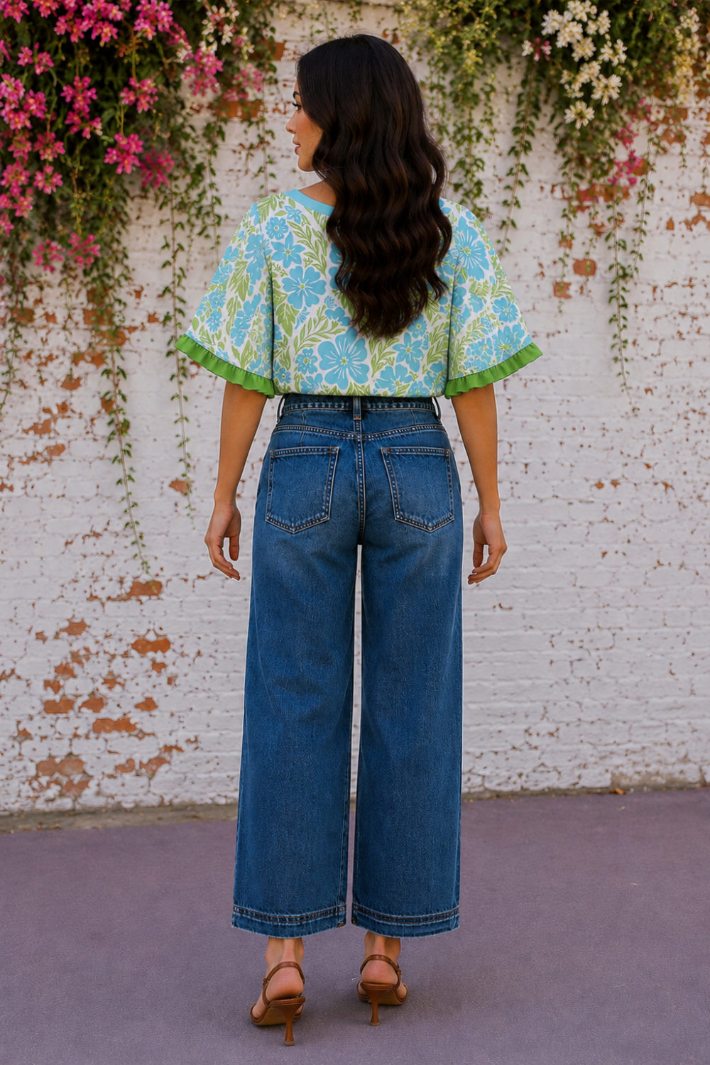 * Dark wash
* High-rise
* Slouchy
* Cropped
* Baggy
* Front patch pockets
* Back pockets
* Button/zipper closure
* Stretchy