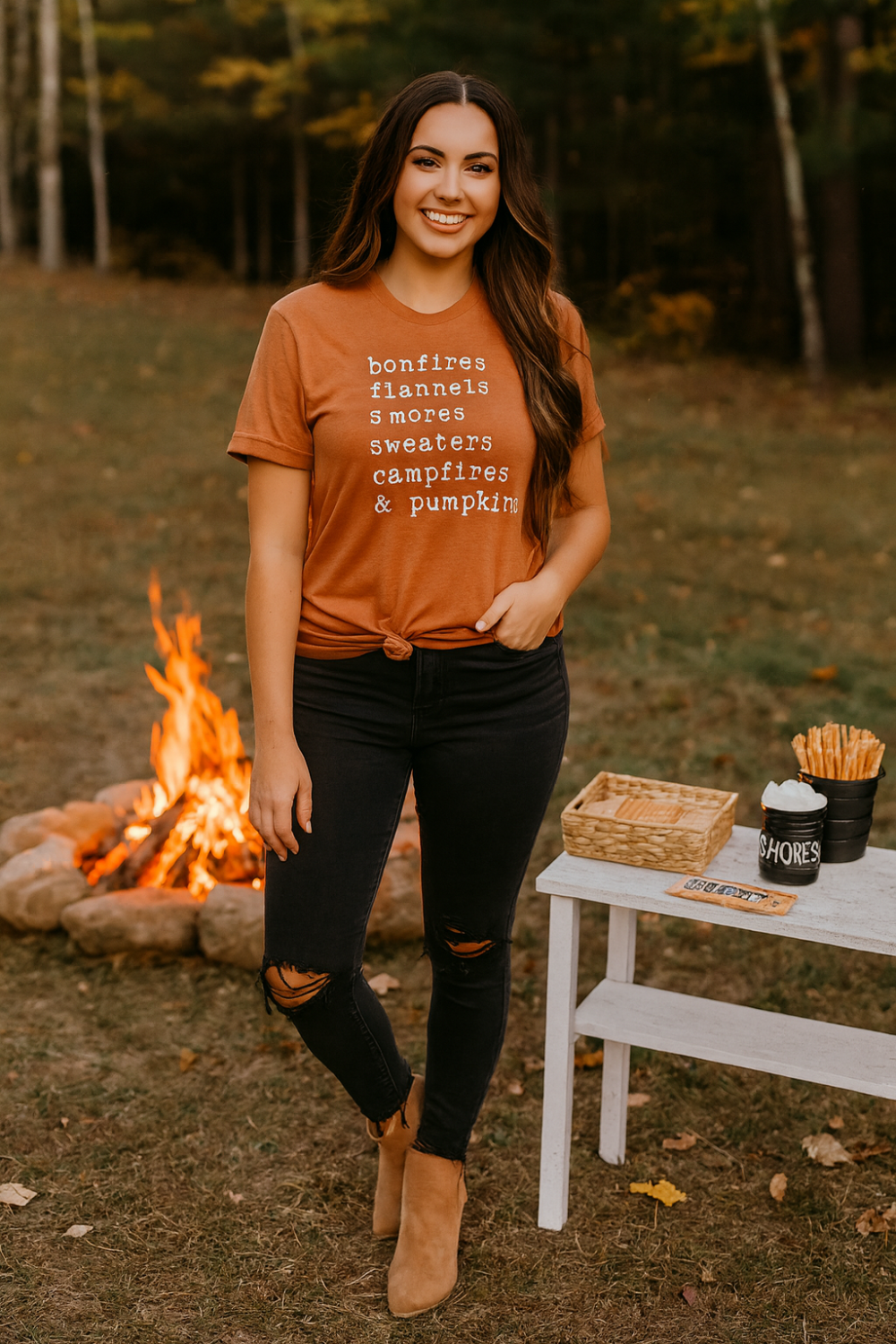 Graphic t-shirt, pullover, short sleeve, round neck, soft fabric, no stretch, front view