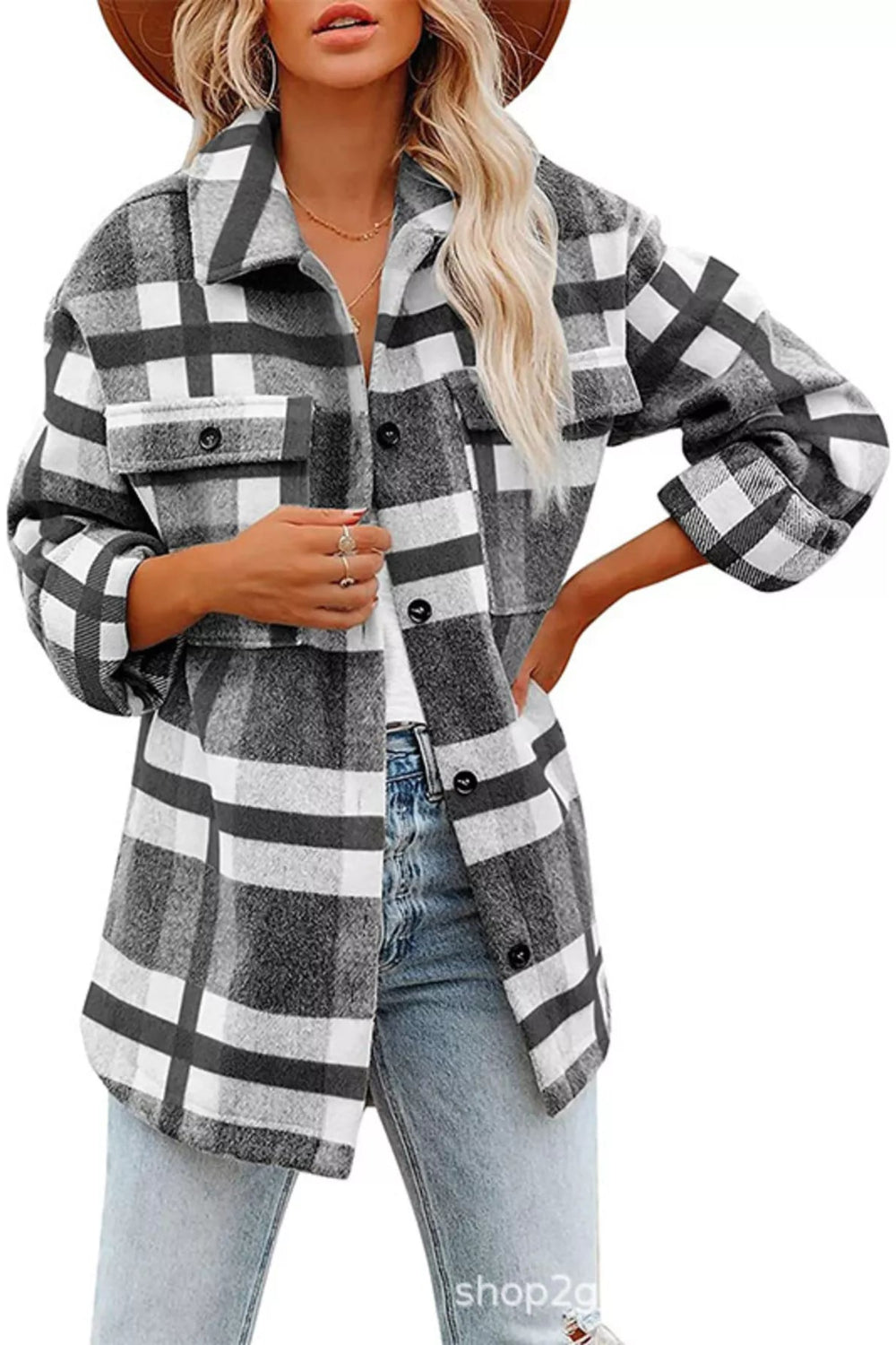 Jacket, Collared, Drop sleeve, Long sleeve, Front patch pockets, Buttoned,
Rounded hem, side, slits, Unlined, No stretch, Front view