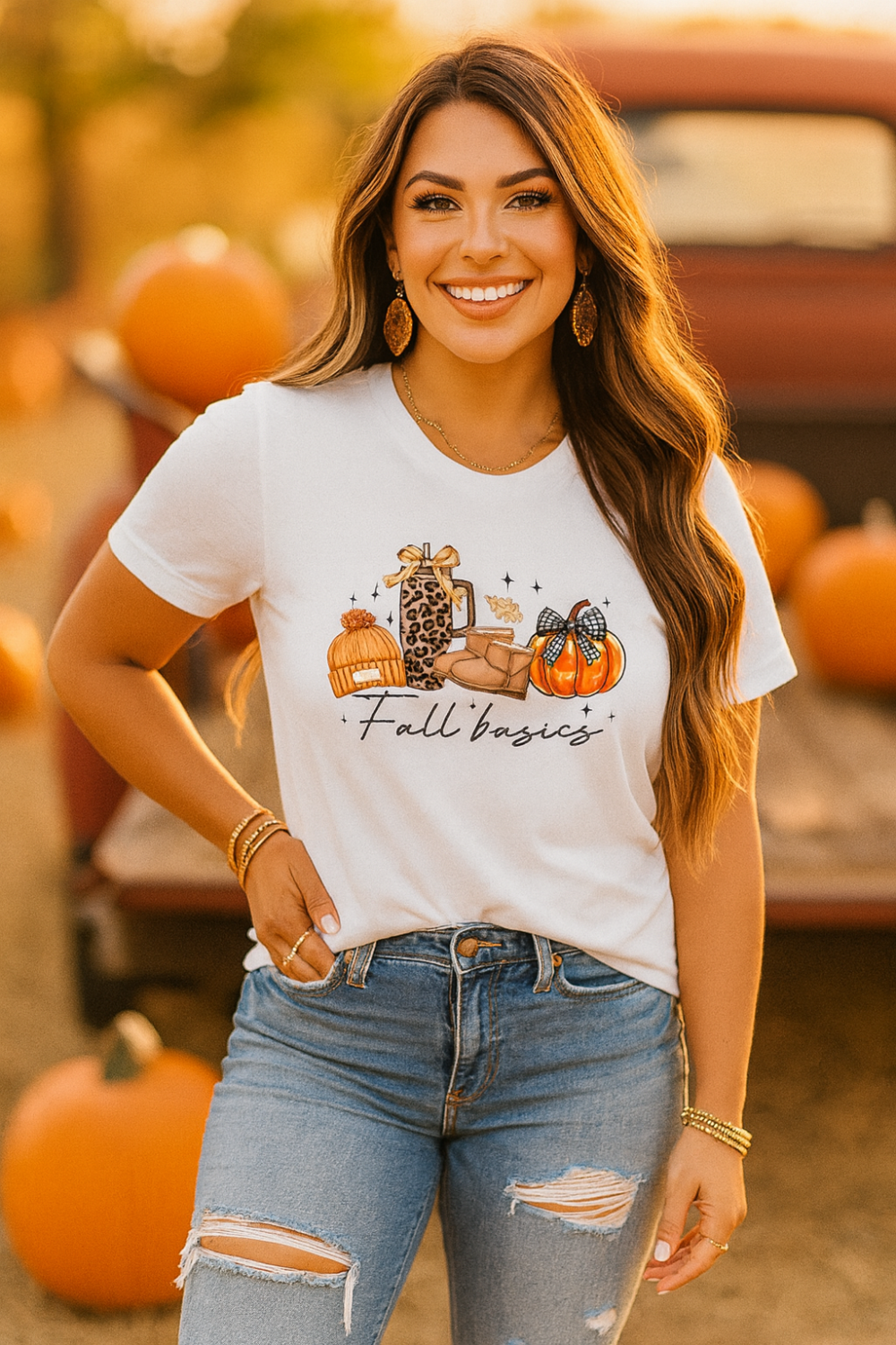 Graphic t-shirt, pullover, short sleeve, round neck, soft fabric, no stretch, front view