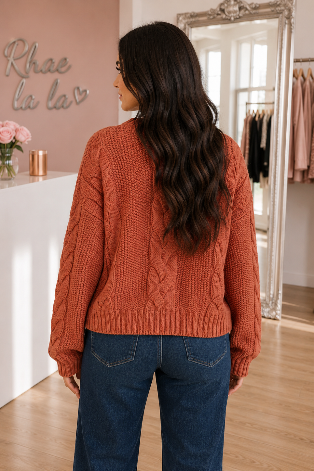 * Oversized sweater
* Cable knit
* Chunky fit
* Round neck
* Drop shoulder
* Long sleeve
* Stretchy