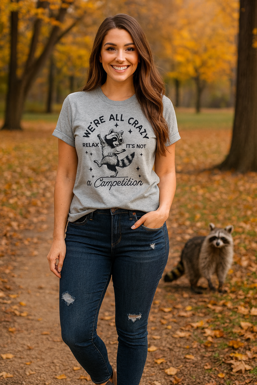 Graphic t-shirt, short sleeve, round neck, pullover, some stretch, front view