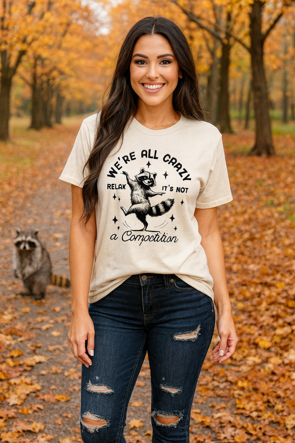 Graphic t-shirt, short sleeve, round neck, pullover, some stretch, front view