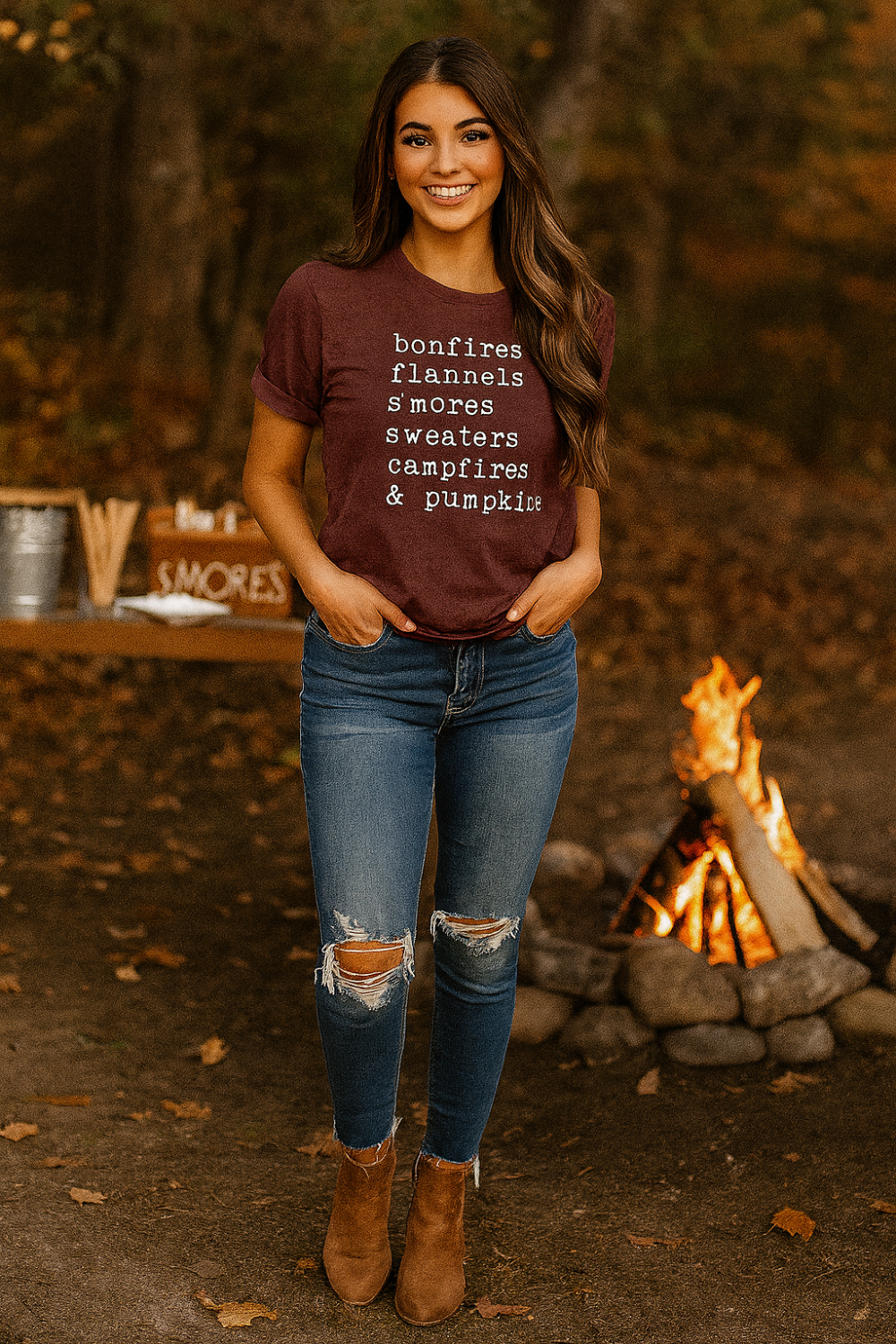 Graphic t-shirt, pullover, short sleeve, round neck, soft fabric, no stretch, front view