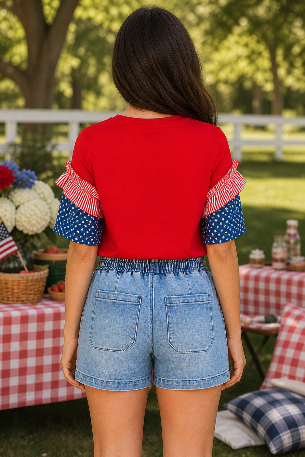 * Elastic band
* Drawstring
* Pocketed
* Star patch details
* Stretchy