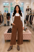 * Overalls
* Wide leg
* Bibbed
* Pocketed
* Corduroy
* Adjustable straps
* No stretch