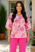 * Tied neck
* Puff half sleeve
* Babydoll design
* Pleated
* No stretch
