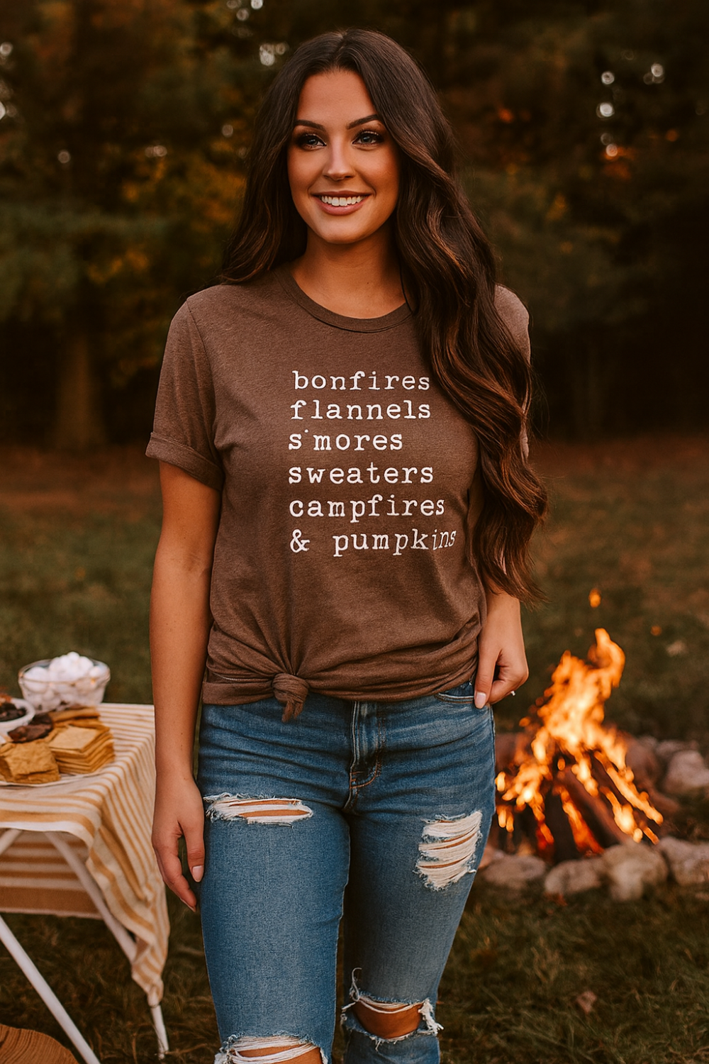 Graphic t-shirt, pullover, short sleeve, round neck, soft fabric, no stretch, front view