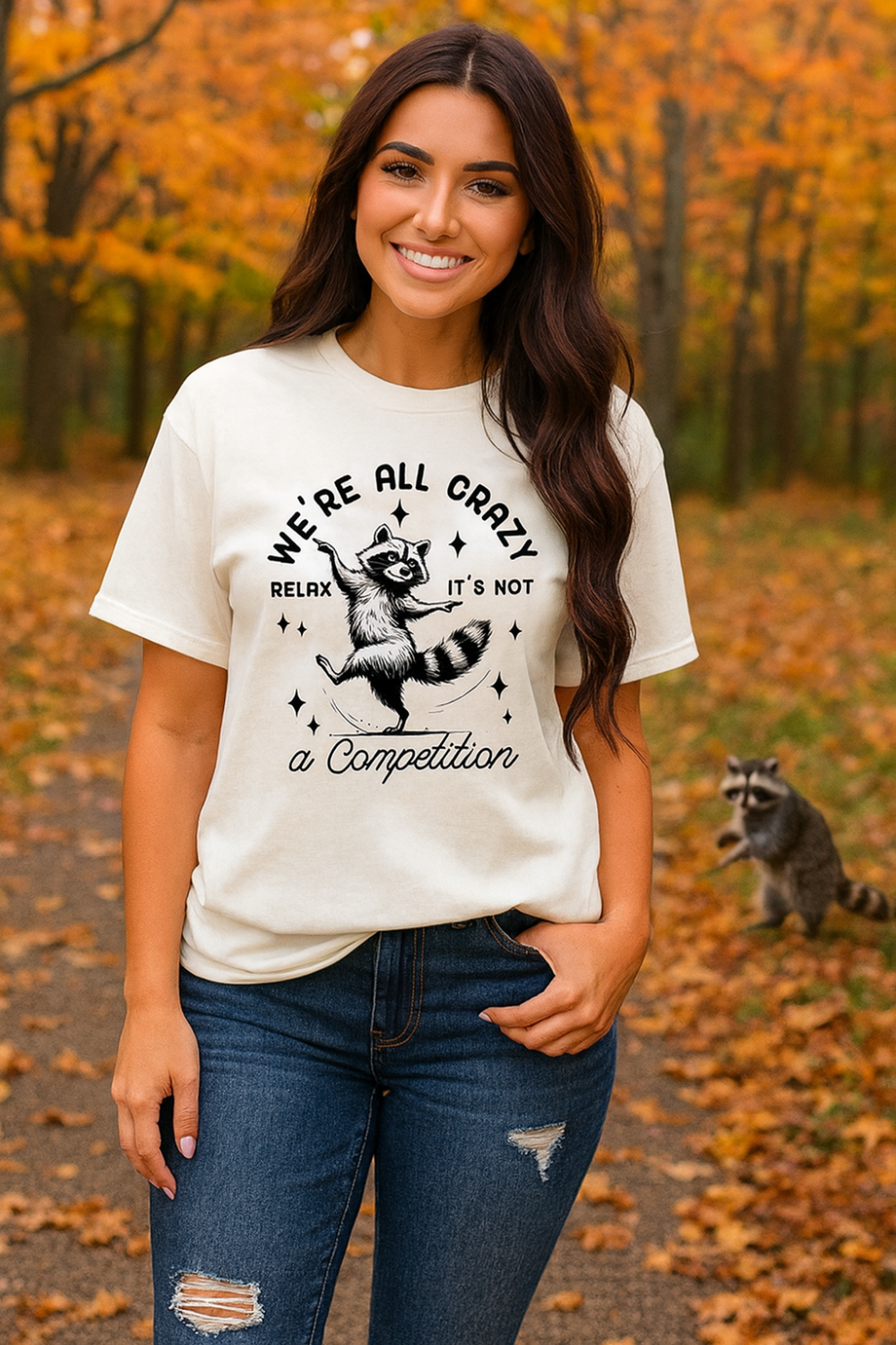 Graphic t-shirt, short sleeve, round neck, pullover, some stretch, front view