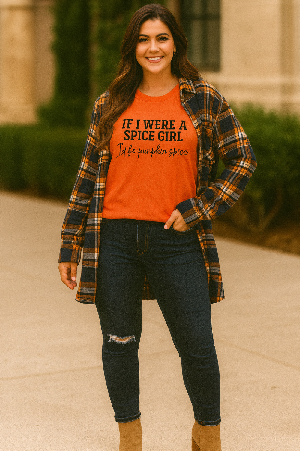 graphic t-shirt, short sleeve, pullover, round neck, long, slightly stretchy, front view